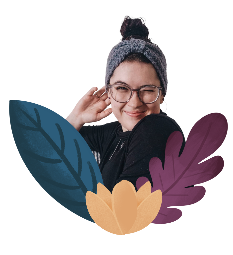 kylie winking with illustrations around her